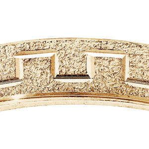 Alliance en vermeil granitée diamantée motif grecque largeur 4mm - Vue 2