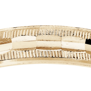 Alliance en vermeil diamantée avec striures largeur 4mm - Vue 2