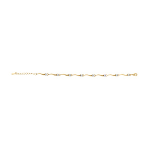 Bracelet en plaqué or oxydes blancs 17+3cm - Vue 2