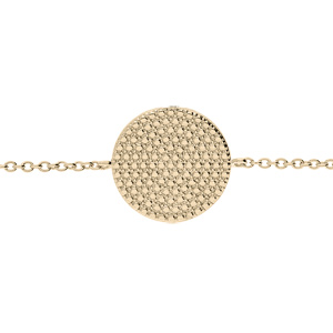 Bracelet en plaqu or chane avec rond motif picot 16+2cm - Vue 2
