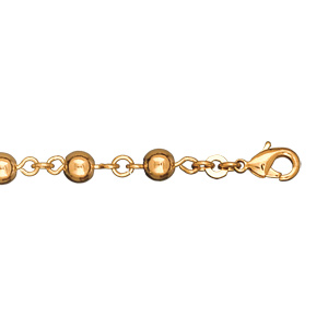 Bracelet en plaqué or boules marseillaises largeur 6mm et longueur 19cm - Vue 2