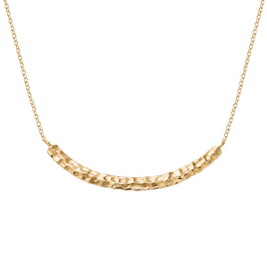 Collier plaqué or martelé - longueur 40+4cm - Vue 2