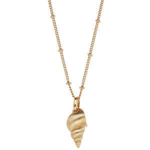 Collier en plaqué or avec pendentif coquillage 40+4cm - Vue 2