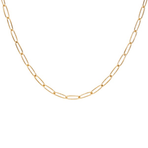 Collier en plaqué or maille allongée 40+7cm - Vue 2