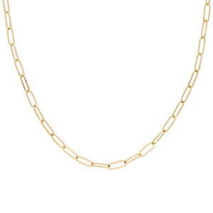Collier en plaqué or maille allongée large 40+5cm - Vue 2