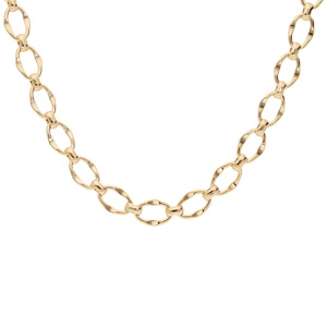 Collier en plaqué or maille grosse ronde 40+7cm - Vue 2
