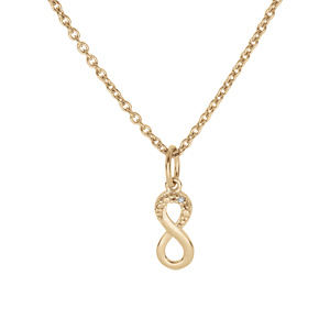 Collier en plaqu or chane avec pendentif infini et oxydes blancs sertis 38+5cm - Vue 2