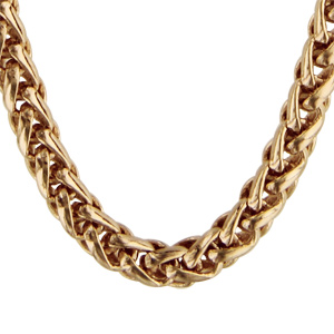 Collier en plaqu or maille palmier - largeur 5mm et longueur 45cm - Vue 2