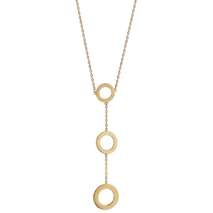 Collier en plaqu or 3 cercles plats 42cm - Vue 2