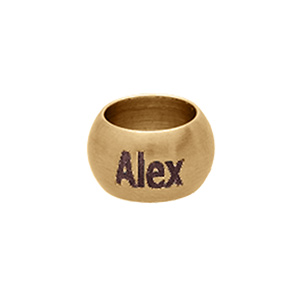 Charms en acier dor anneau bomb lisse - Vue 2