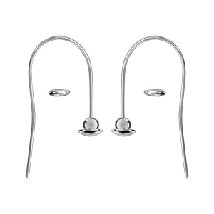 Boucles d\'oreilles en argent rhodié charms fermoir crochet - Vue 2
