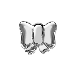 Charms Thabora en argent rhodié noeud féminin lisse - Vue 2
