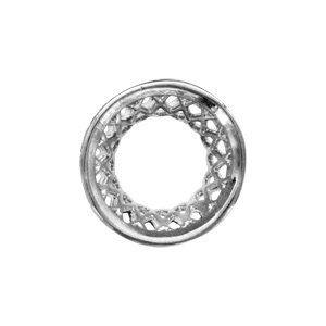 Charms Thabora séparateur en argent rhodié forme diabolo avec quadrillage ajouré - Vue 2