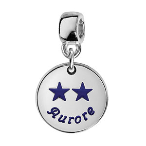 Charms Thabora en argent rhodi mdaille suspendue  graver - Vue 2