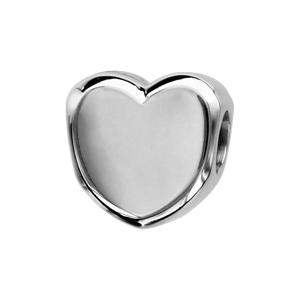 Charms Thabora en argent rhodi coeur lisse  graver - Vue 2