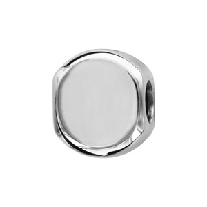 Charms Thabora en argent rhodi rond lisse  graver - Vue 2