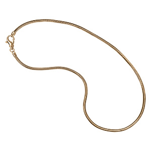 Collier en vermeil chane tube serpent pour coulissant - 43cm fermoir mousqueton - Vue 2