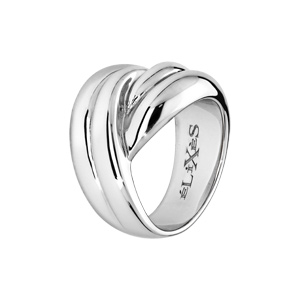 Bague argent femme avec motif noeud lisse classique