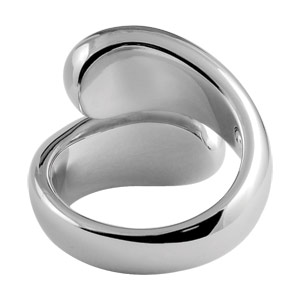 Bague Elixs en argent massif rhodi 1 brin tournant - Vue 2