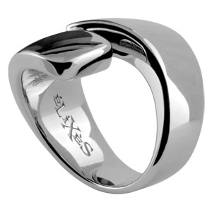 Bague Elixs en argent massif rhodi 2 rubans superposs - Vue 2