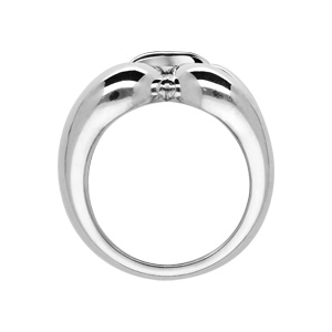 Bague Elixs en argent rhodi nud - Vue 2