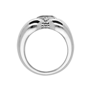 Bague Elixs en argent rhodi nud double lien - Vue 2