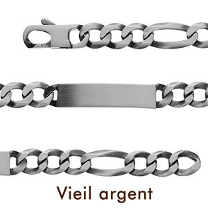 Gourmette en argent maille Hawaï 1+3 largeur 10mm et longueur 21cm - Vue 3