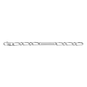 Gourmette en argent maille figaro 1+1 largeur 8mm et longueur 21cm - Vue 3