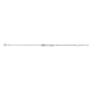 Gourmette pour bébé en argent maille serrée avec diamantage étoilé dans les coins - largeur 3mm et longueur 14cm + 2cm de rallonge - Vue 3