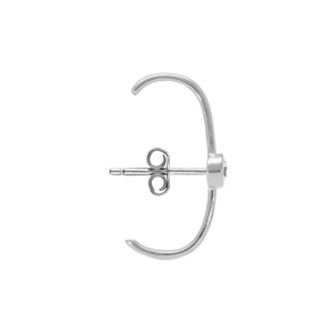 Boucles d\'oreille unitaire tige en argent rhodié un oxyde blanc serti aspect piercing 2et 3ème trou - Vue 3