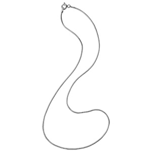 Chane en argent rhodi maille tube omga 1mm longueur 40+3cm - Vue 3