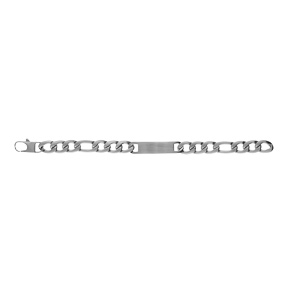 Gourmette en acier satin 1+3 11mm - 22cm - Vue 3