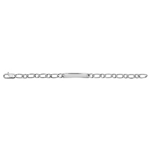 Gourmette en acier maille 1+1 largeur 7mm et longueur 21cm - Vue 3