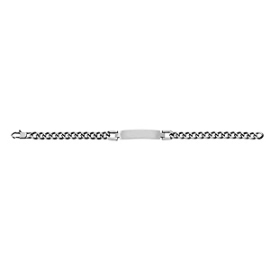 Gourmette en acier 8mm maille gourmette 7mm aspect vieilli bross 21cm - Vue 3