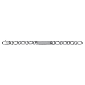 Gourmette en acier satiné 1+1 9mm - 21cm - Vue 3