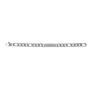 Gourmette en acier satiné 1+3 9mm - 21cm - Vue 3