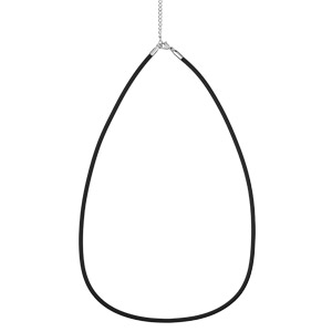 Cordon en caoutchouc et fermoir en acier - largeur 3,5mm e longueur 45cm + 5cm de rallonge - Vue 3