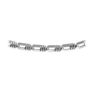Collier acier maille fantaisie ajourée 42cm - Vue 3