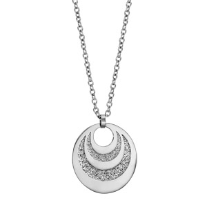 Collier en acier pendentif 3 cercles avec glitter à graver 60cm réglable 45/50/55cm - Vue 3