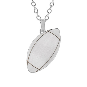 Collier junior en acier avec Pendentif satiné ballon de rugby 45+5cm - Vue 3