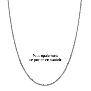 Collier en acier sautoir ou chaîne de ventre maille corde - 65.5+20.5cm - Vue 3