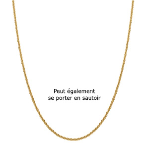 Collier en acier doré sautoir ou chaîne de ventre maille corde - 65.5+20.5cm - Vue 3