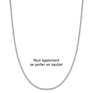 Collier en acier sautoir ou chaîne de ventre maille gourmette 65.5+20.5cm - Vue 3