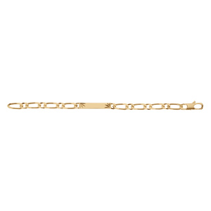 Gourmette en vermeil maille 1+1 6m diamantée etoile - 18cm - Vue 3