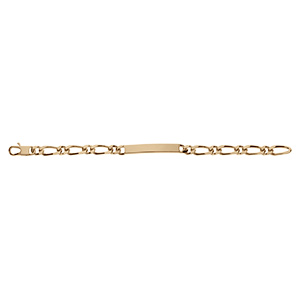 Gourmette en plaqu or maille figaro 1+1 largeur 6mm et longueur 18,5cm - Vue 3