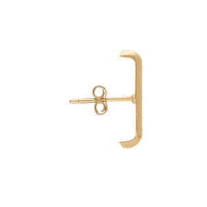 Boucles d\'oreille unitaire tige en plaqué or barrette ornée d\'oxydes blancs sertis aspect piercing 2 & 3eme trou - Vue 3