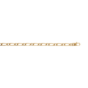 Chaîne en plaqué or figaro maille 1+1 largeur 4mm et longueur 55cm - Vue 3