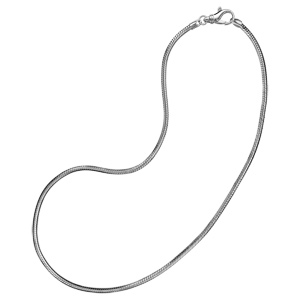 Collier en argent rhodi pour Charms chane tube ronde et fermoir mousqueton - longueur 43cm - Vue 3