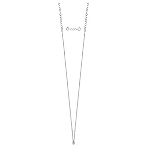 Collier en argent rhodié charms chaîne simple - longueur 47cm + 11cm de rallonge - Vue 3