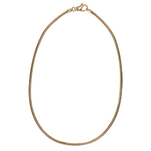 Collier en vermeil chane tube serpent pour coulissant - 43cm fermoir mousqueton - Vue 3